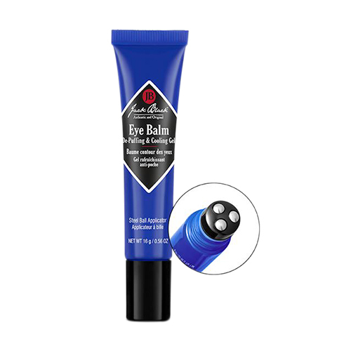 Jack Black Eye Balm De-Puffing and Cooling Gel on white background