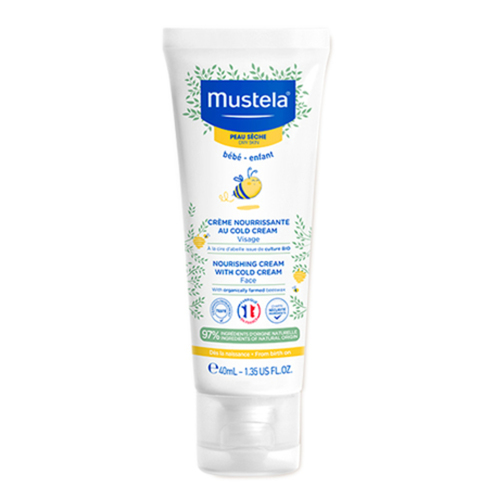Mustela Nourishing Cream with Cold Cream - Face on white background