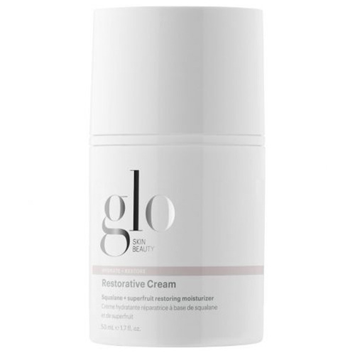 Glo Skin Beauty Restorative Cream on white background