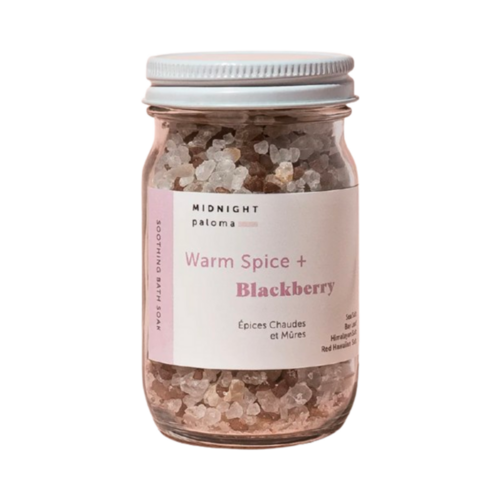 Midnight Paloma Warm Spice + Blackberry Soothing Bath Soak on white background