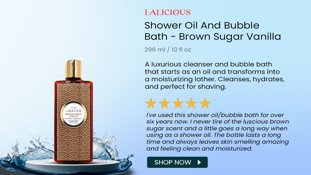 LaLicious  Shower Oil And Bubble Bath - Brown Sugar Vanilla