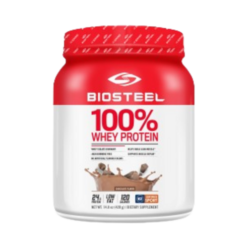 BioSteel 100% Whey Protein Chocolate on white background