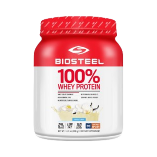 BioSteel 100% Whey Protein Vanilla on white background