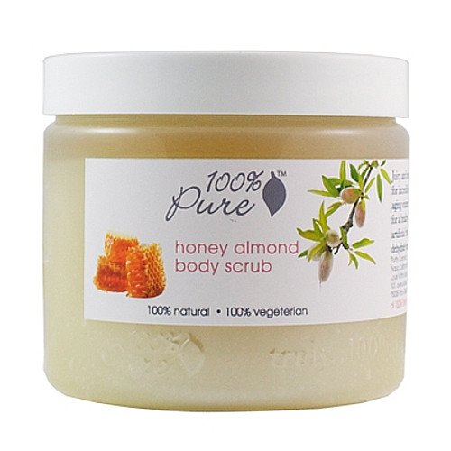 100% Pure Organic Blood Orange Body Scrub on white background