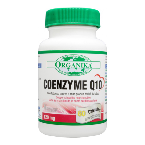 Organika Coenzyme Q10 on white background