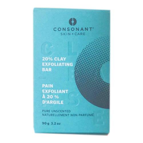 Consonant 20% Clay Exfoliating and Cleansing Bar, 90g/3.2 oz Consonant 20% Clay Exfoliating and Cleansing Bar on white background