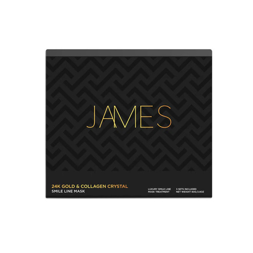 James Cosmetics 24K Gold and Collagen Crystal Smile Line Mask on white background