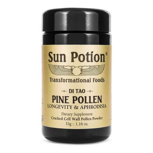 Sun Potion Mason Pine Pollen (Wildcrafted), 33g/1.6 oz Sun Potion Mason Pine Pollen (Wildcrafted) on white background
