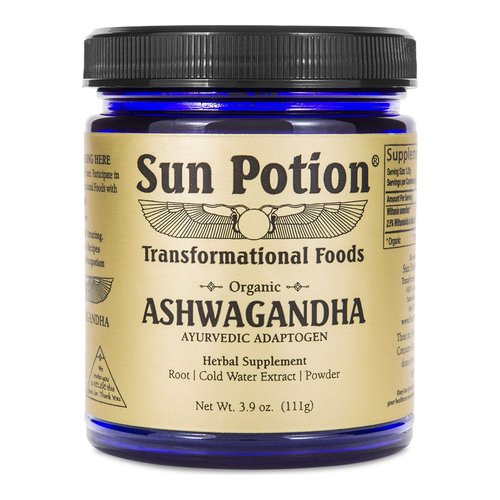 Sun Potion Ashwagandha Root Extract Powder (Organic), 111g/3.9 oz Sun Potion Ashwagandha Root Extract Powder (Organic) on white background