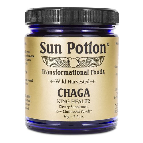 Sun Potion Chaga Wild Mushroom Powder, 70g/2.5 oz Sun Potion Chaga Wild Mushroom Powder on white background