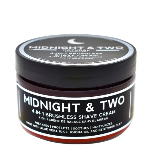 Midnight and Two 4-In-1 Brushless Shaving Cream - Natural (Unscented), 120ml/4.1 fl oz