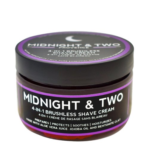 Midnight and Two 4-In-1 Brushless Shaving Cream - Natural (Unscented) on white background