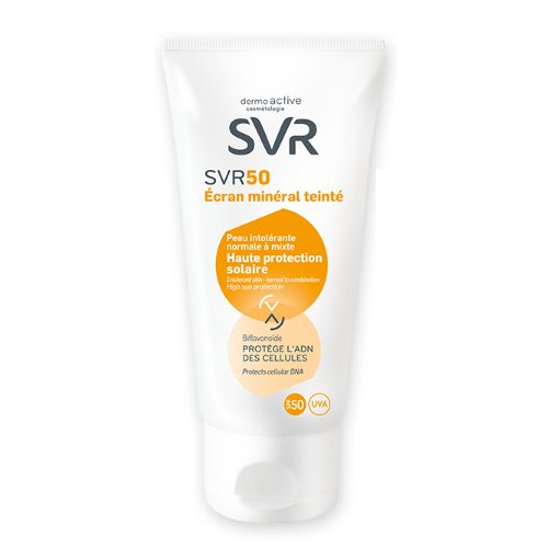 SVR Lab 50 Tinted Intolerant Skin (Sun Protection), 50ml/1.7 fl oz SVR Lab 50 Tinted Intolerant Skin (Sun Protection) on white background