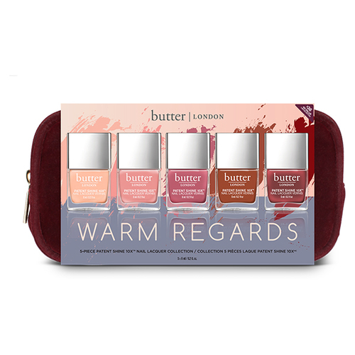 butter LONDON 5 Piece Patent Shine 10x set - Warm Regards on white background