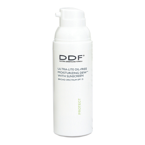 DDF Ultra Lite Oil Free Moisturizing Dew UV Moisturizer SPF 15 on white background