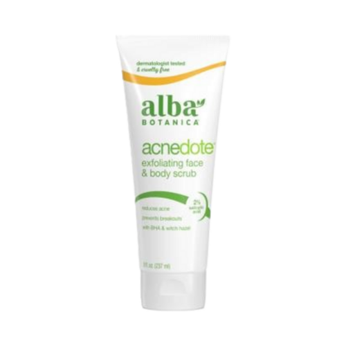 Alba Botanica ACNEdote Face and Body Scrub, 227g/8.01 oz Alba Botanica ACNEdote Face and Body Scrub on white background