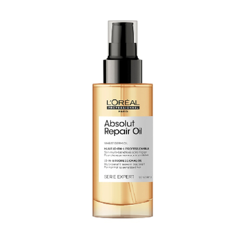L'oreal Professional Paris Absolut Repair Gold 10 in 1 Perfecting Multipurpose Spray, 90ml/3 fl oz Loreal Professional Paris Absolut Repair Gold 10 in 1 Perfecting Multipurpose Spray on white background