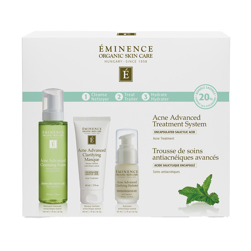 Eminence Organics Acne Advanced 3-Step Treatment System, 1 set
