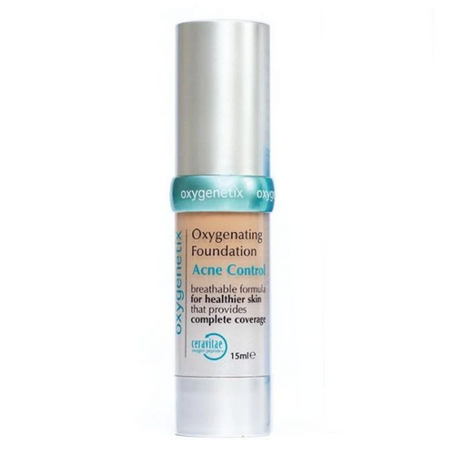 Oxygenetix Acne Control Foundation - Linen, 15ml/0.5 fl oz Oxygenetix Acne Control Foundation - Almond on white background