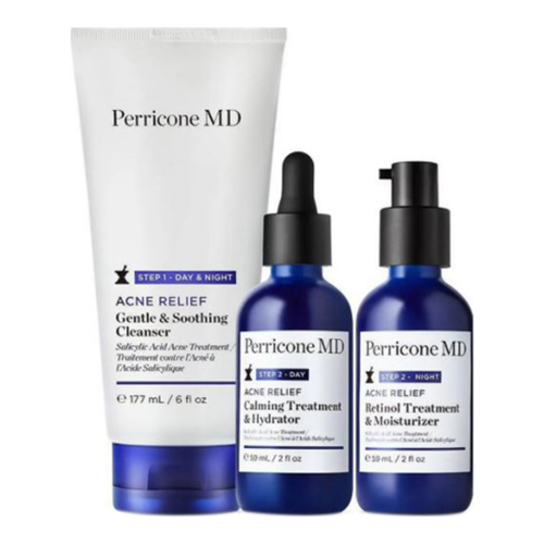 Perricone MD Acne Relief Prebiotic Acne Therapy Kit ( 90-Day Regimen ), 1 set Perricone MD Acne Relief Prebiotic Acne Therapy Kit ( 90-Day Regimen ) on white background