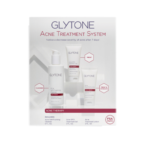 Glytone Acne Treatment System, 1 set Glytone Acne Treatment System on white background