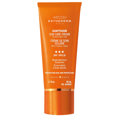 Institut Esthederm Adaptasun - Sun Care Cream for Face - Sea and Tropics SPF 25, 50ml/1.7 fl oz Institut Esthederm Adaptasun - Sun Care Cream for Face - Sea and Tropics SPF 25 on white background