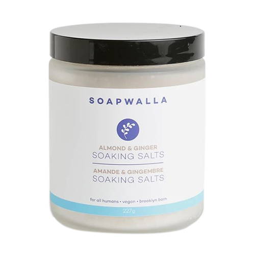 Soapwalla Cedarwood and Grapefruit Soaking Salts, 227g/8 oz Soapwalla Lavender and Eucalyptus Soaking Salts on white background