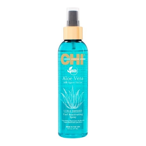 CHI Aloe Vera Curls Defined Curl Reactivating Spray, 177ml/6 fl oz CHI Aloe Vera Curls Defined Curl Reactivating Spray on white background