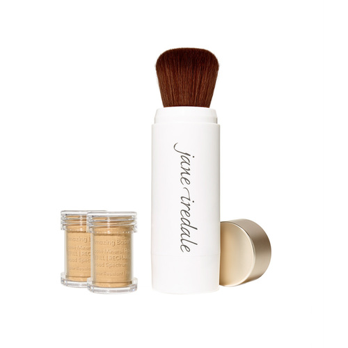 jane iredale Amazing Base Refillable Brush and 2 Refill Canisters - Golden Glow SPF20, 1 sets