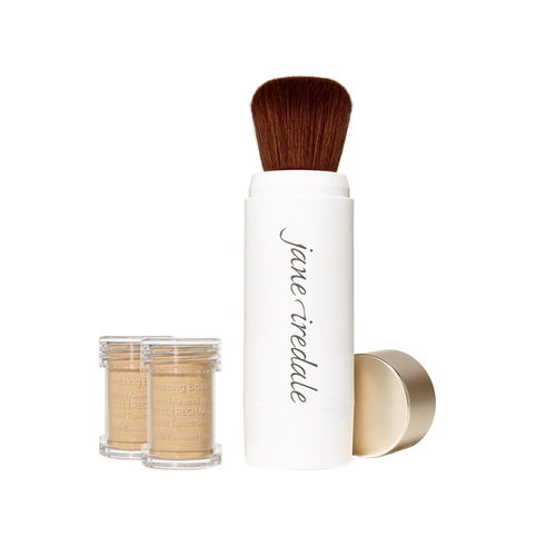 jane iredale Amazing Base Refillable Brush and 2 Refill Canisters - Warm Sienna SPF20, 1 sets