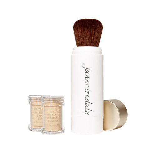 jane iredale Amazing Base Refillable Brush and 2 Refill Canisters - Satin SPF20, 1 sets