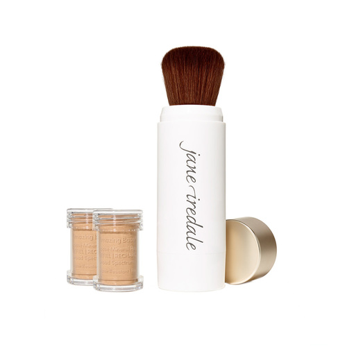 jane iredale Amazing Base Refillable Brush and 2 Refill Canisters - Suntan SPF20, 1 sets