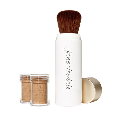 jane iredale Amazing Base Refillable Brush and 2 Refill Canisters - Caramel SPF20, 1 sets