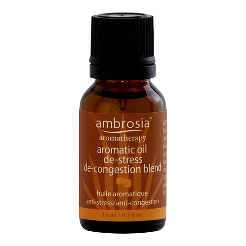 Ambrosia Aromatherapy Aromatic Oil De-Stress/De-Congestion Blend, 15ml/0.5 fl oz