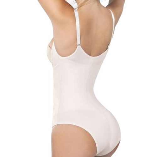 Ann Chery Fajas Body Senos Libres 4010 in Thong | Nude - XS Size, 1 piece Ann Chery Fajas Body Senos Libres 4010 in Thong | Nude - 2XL Size on white background
