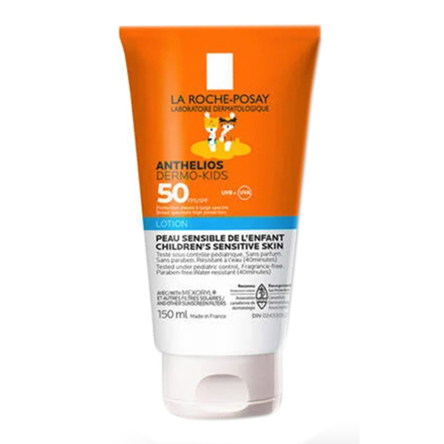 La Roche Posay Anthelios Dermo-Kids Lotion SPF 50, 150ml/5 fl oz La Roche Posay Anthelios Dermo-Kids Lotion SPF 50 on white background