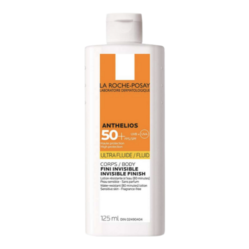 La Roche Posay Anthelios Ultra-Fluid SPF 50+ Body Sunscreen, 125ml/4.2 fl oz La Roche Posay Anthelios Ultra-Fluid SPF 50+ Body Sunscreen on white background