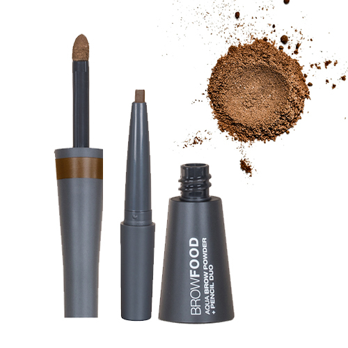 Lashfood Aqua Brow Powder and Pencil Duo - Taupe, 1 pieces Lashfood Aqua Brow Powder and Pencil Duo - Brunette on white background