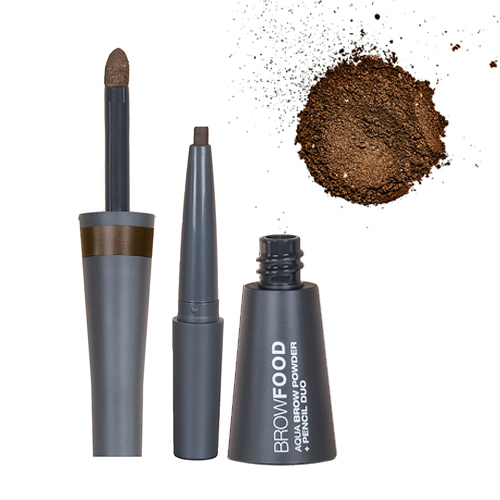 Lashfood Aqua Brow Powder and Pencil Duo - Taupe, 1 pieces Lashfood Aqua Brow Powder and Pencil Duo - Brunette on white background