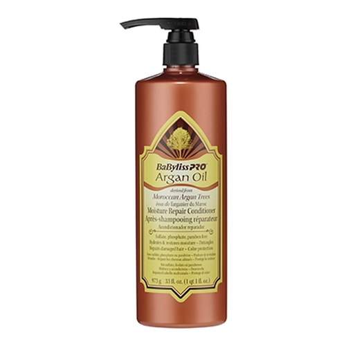 Babyliss Pro Argan Oil Moisture Repair Conditioner, 976ml/33 fl oz Babyliss Pro Argan Oil Moisture Repair Conditioner on white background