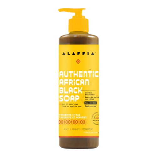 Flora Authentic African Black Soap - Tangerine Citrus, 476ml/16.1 fl oz Flora Authentic African Black Soap - Tangerine Citrus on white background