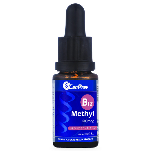 CanPrev B12 Methyl 500mcg Drops on white background