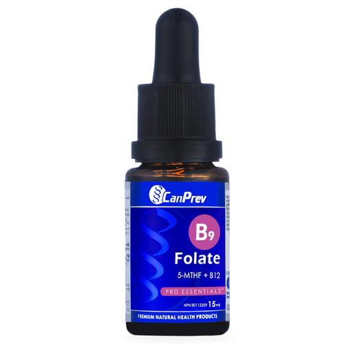 CanPrev B9 Folate 200mcg Drops on white background