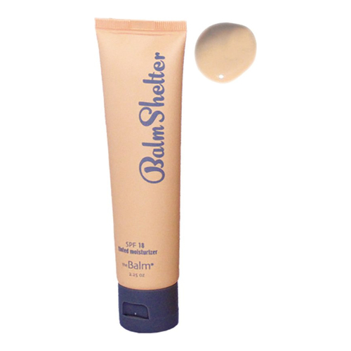 theBalm BalmShelter Tinted Moisturizer SPF 18 - Medium | Dark, 64ml/2.2 fl oz theBalm BalmShelter Tinted Moisturizer SPF 18 - After Dark on white background