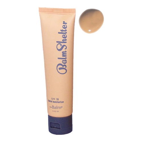 theBalm BalmShelter Tinted Moisturizer SPF 18 - Medium | Dark, 64ml/2.2 fl oz theBalm BalmShelter Tinted Moisturizer SPF 18 - After Dark on white background