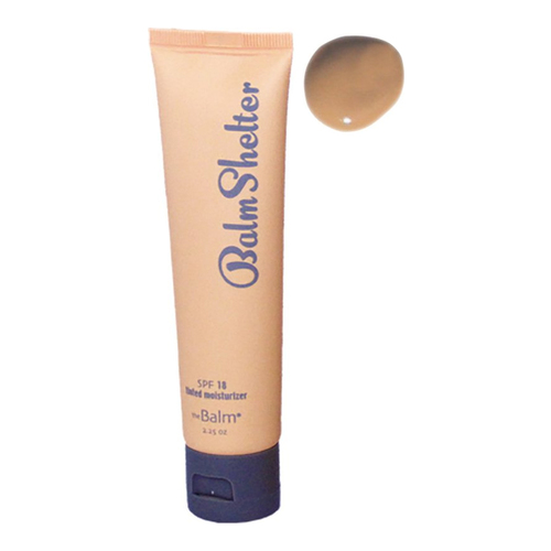 theBalm BalmShelter Tinted Moisturizer SPF 18 - Medium | Dark, 64ml/2.2 fl oz theBalm BalmShelter Tinted Moisturizer SPF 18 - After Dark on white background