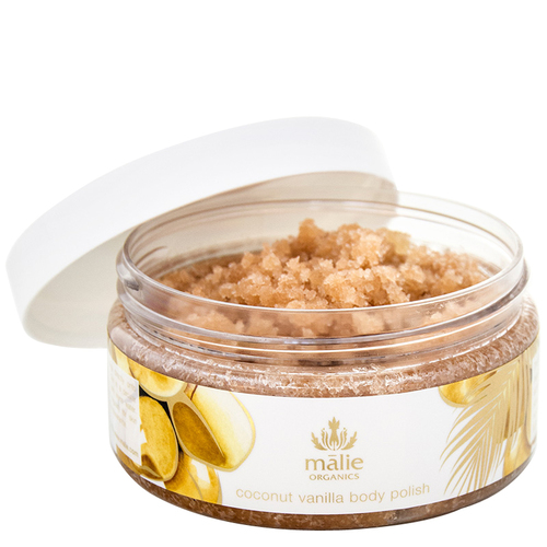 Malie Organics Plumeria Body Polish, 236ml/8 fl oz Malie Organics Coconut Vanilla Body Polish on white background