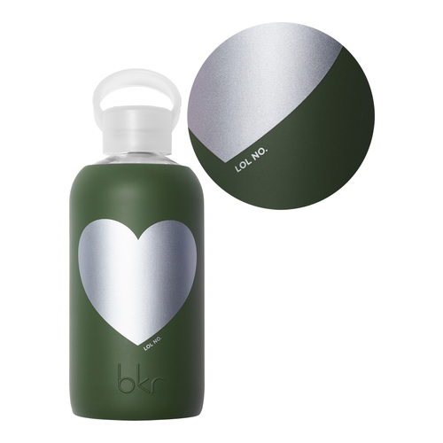bkr Water Bottle - Cash Text Heart | Little (500ML), 1 piece bkr Water Bottle - Cash Text Heart | Little (500ML) on white background