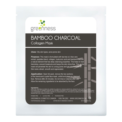 Greeness Cosmetics Bamboo Charcoal Collagen Mask, 90g/3.2 oz