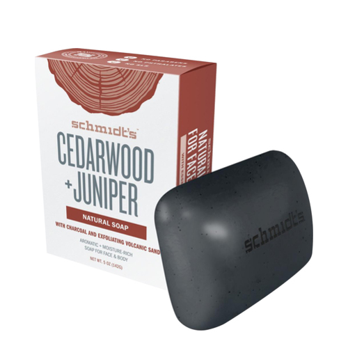 Schmidts Natural Bar Soap - Cedarwood + Juniper, 142g/5 oz Schmidts Natural Bar Soap - Cedarwood + Juniper on white background